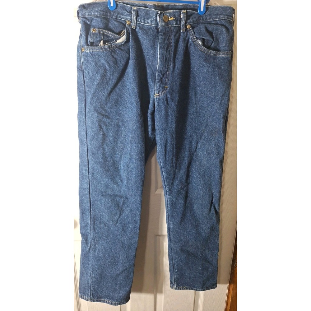 LL BEAN Men's Flannel Lined Jeans Blue Denim Classic Fit Size 36x30 USA
